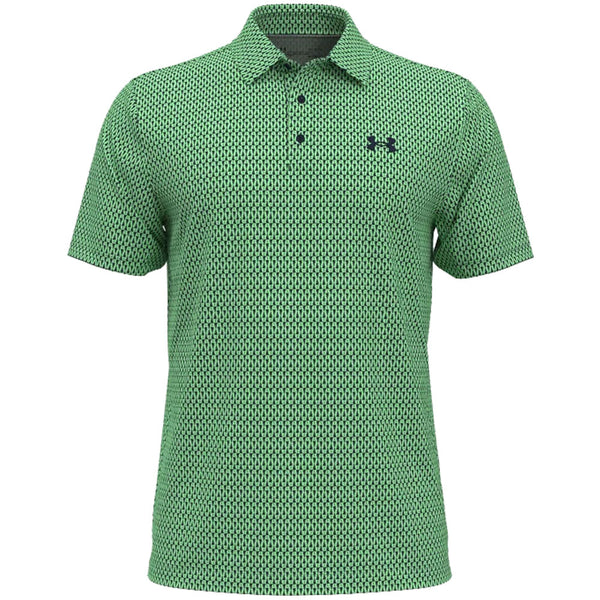 Under Armour Playoff 3.0 Printed Polo Shirt - Matrix Green/Midnight Navy