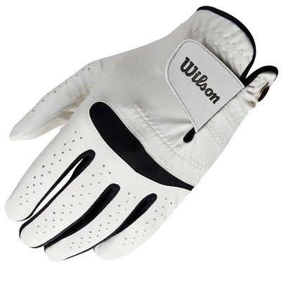 Wilson Feel Plus Cabretta Leather Golf Glove - White