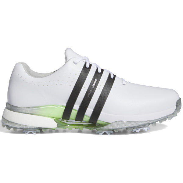 adidas Tour360 24 Spiked Waterproof Shoes - Ftwr White/Core Black/Green Spark