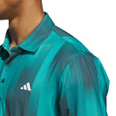 adidas Ultimate365 Mesh Radiant Print Polo Shirt - Pure Teal/Aurora Ivy