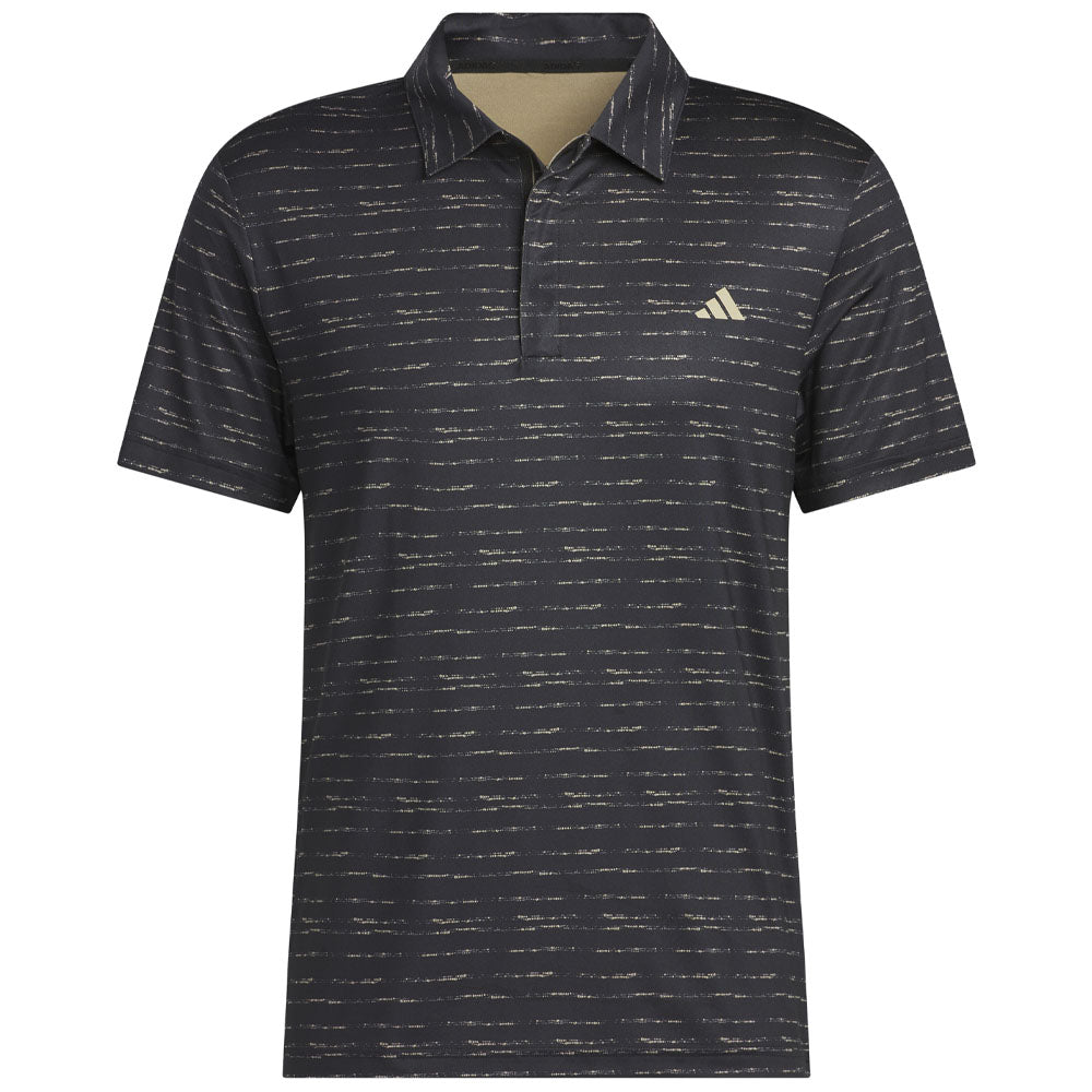 adidas Stripe Zip Polo Shirt Black/Hemp