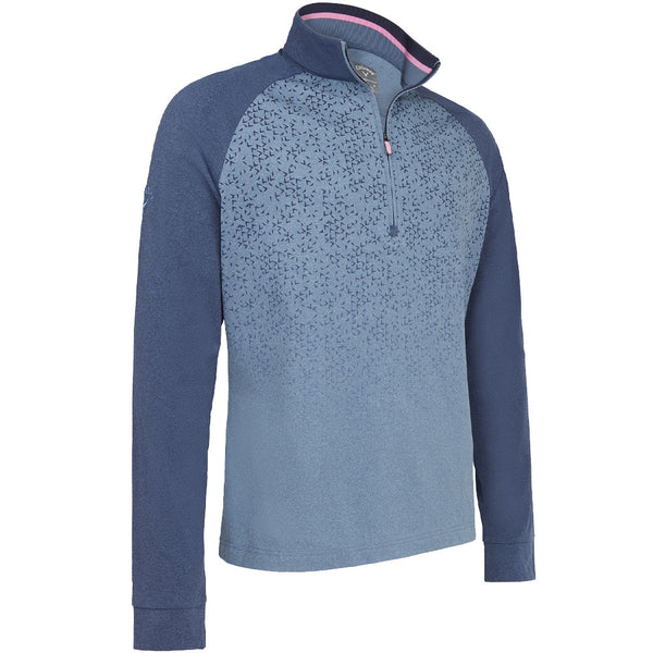 Callaway Chev Print Chillout 1/4 Zip Pullover - Peacoat Heather