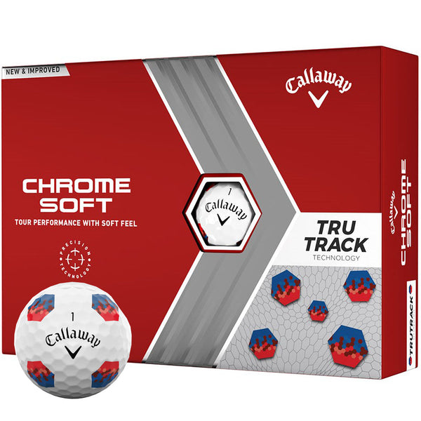 Callaway Chrome Soft Tru Track Golf Balls - Red/Blue (12 Pack)