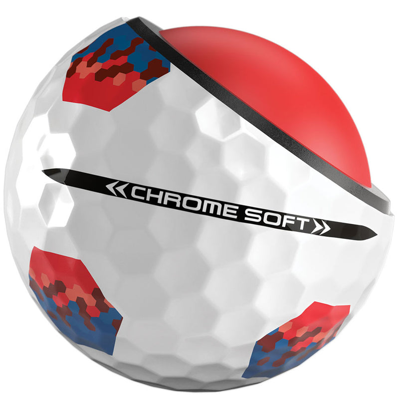 Callaway Chrome Soft Tru Track Golf Balls - Red/Blue - 12 Pack