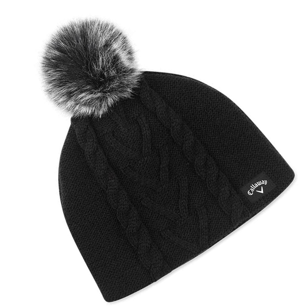 Callaway Ladies Winter Pom Pom Beanie Hat Black