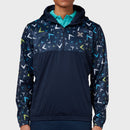 Callaway Multi-Colour Chev 1/4 Zip Hoodie - Navy Blazer