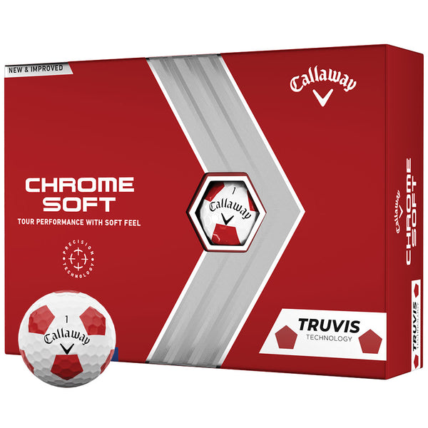 Callaway Chrome Soft Truvis Golf Balls - Red - 12 Pack