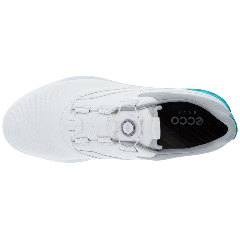 ECCO S-Three BOA Gore-Tex Waterproof Spikeless Shoes - White/Caribbean/Concrete