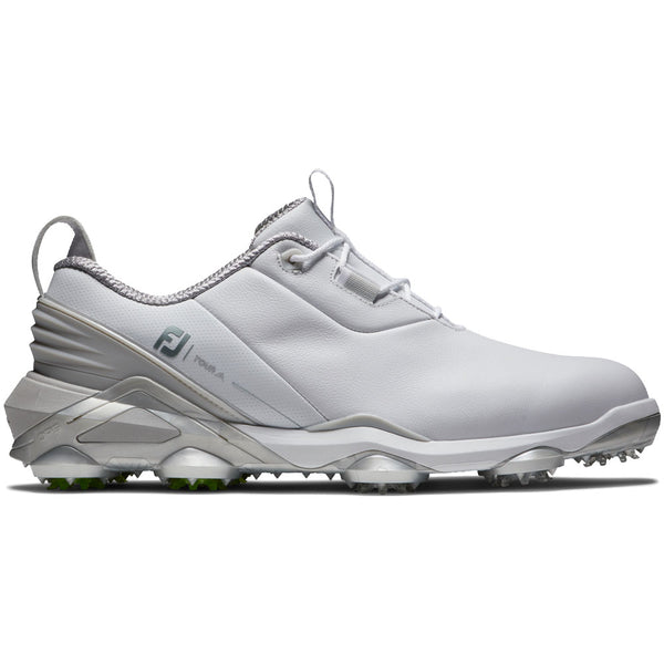 FootJoy Tour Alpha Waterproof Spiked Shoes - White/Grey/Lime