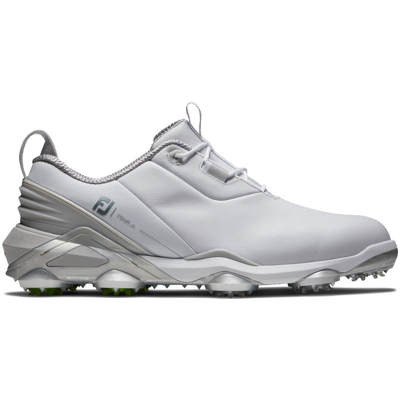 FootJoy Tour Alpha Waterproof Spiked Shoes - White/Grey/Lime