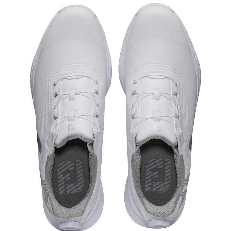 FootJoy Fuel BOA Waterproof Spikeless Shoes - White/Grey