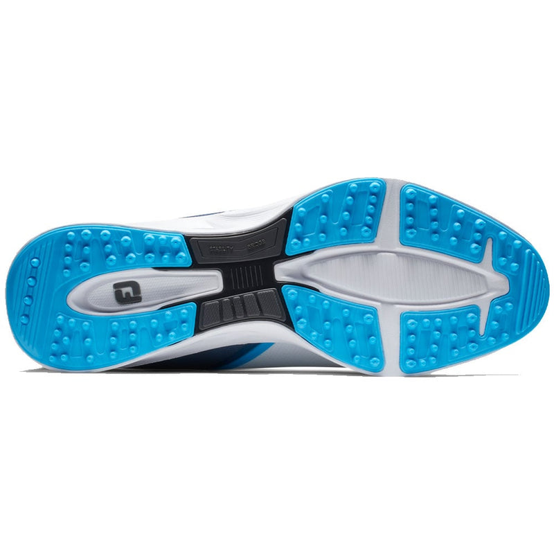 FootJoy Fuel Sport Waterproof Spikeless Shoes - White/Navy/Blue
