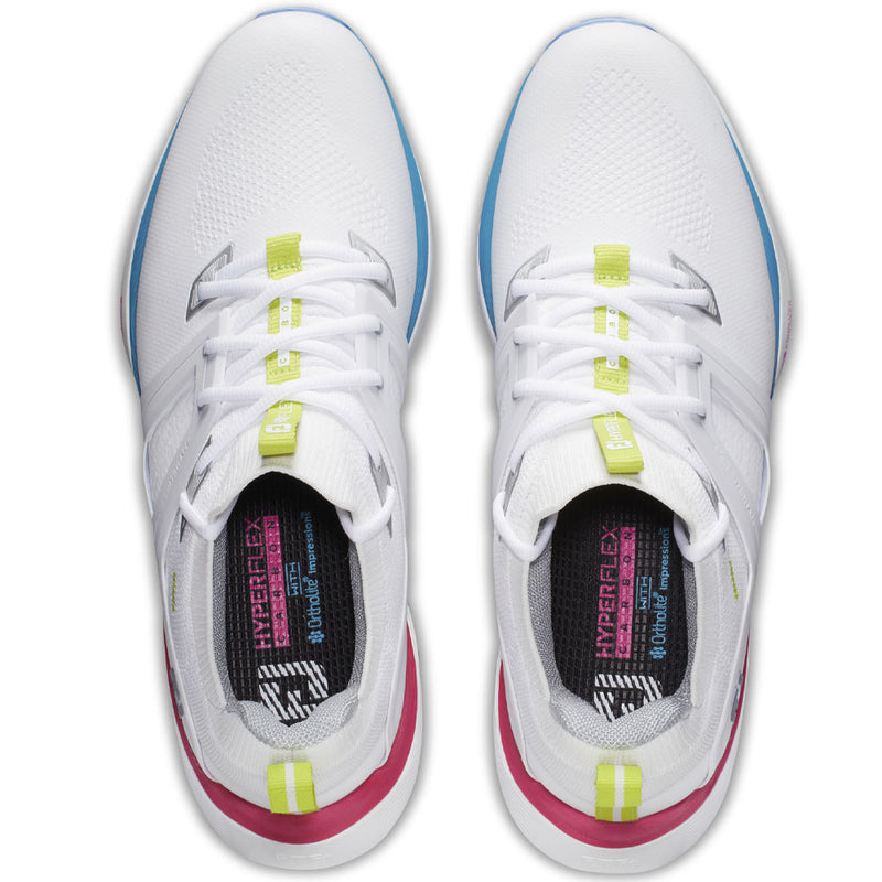 FootJoy Hyperflex Carbon Waterproof Spiked Shoes - White/Blue/Purple