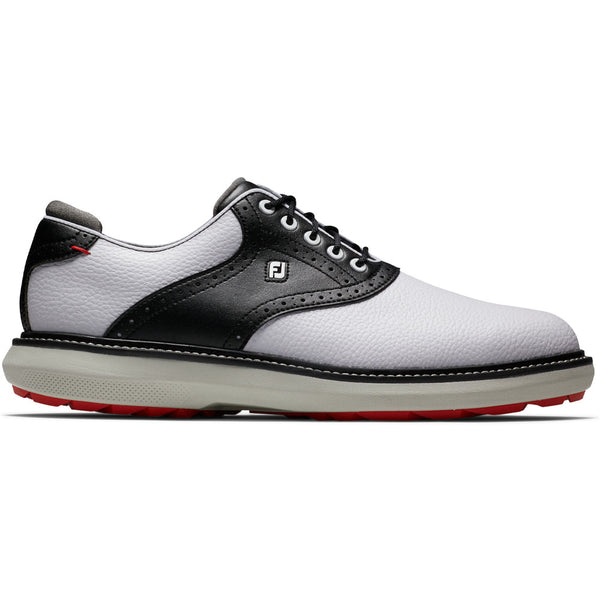 FootJoy Traditions Waterproof Spikeless Shoes - White/Black/Grey