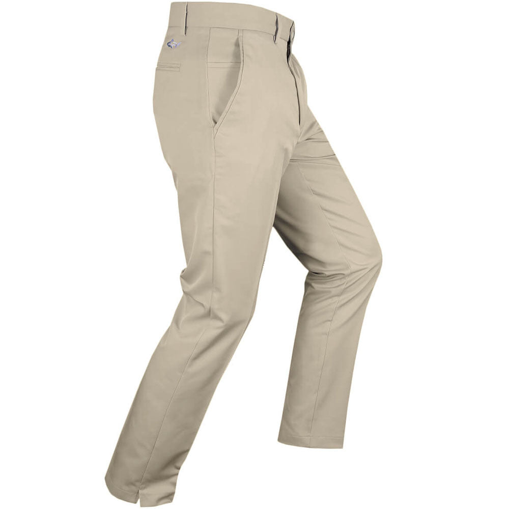 Greg Norman by ProQuip Flat Front 5-Pocket Trousers - Beige