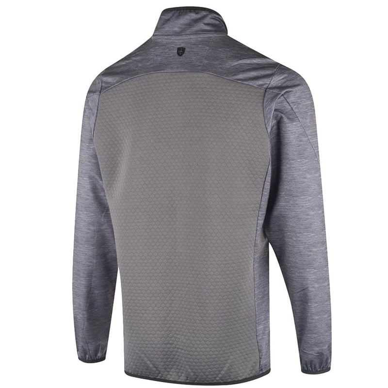 Island Green 1/4 Zip Pullover with Panelling - Grey Marl/Charcoal