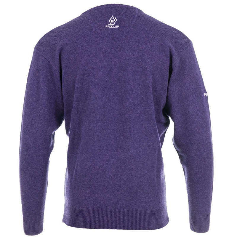 ProQuip Lambswool Water Repellent V Neck Golf Sweater - Purple