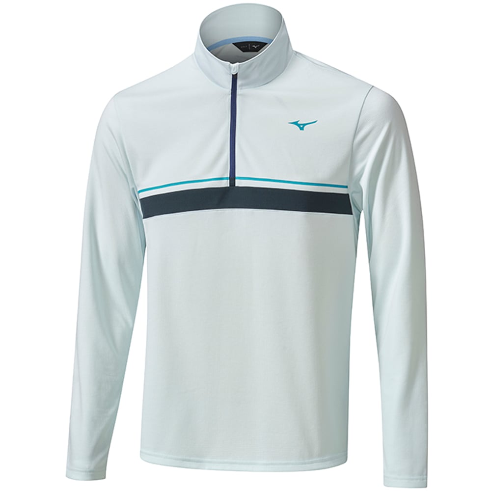 Mizuno Breath Thermo ST 1 4 Zip Pullover Light Blue