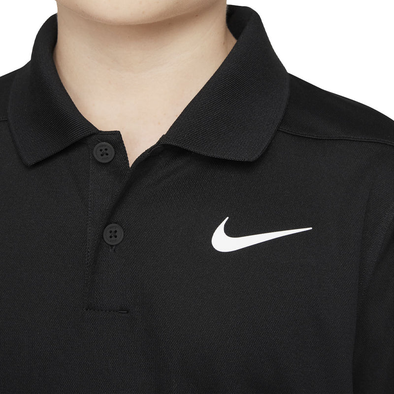 Nike Dri-FIT Victory Junior Polo Shirt - Black/White