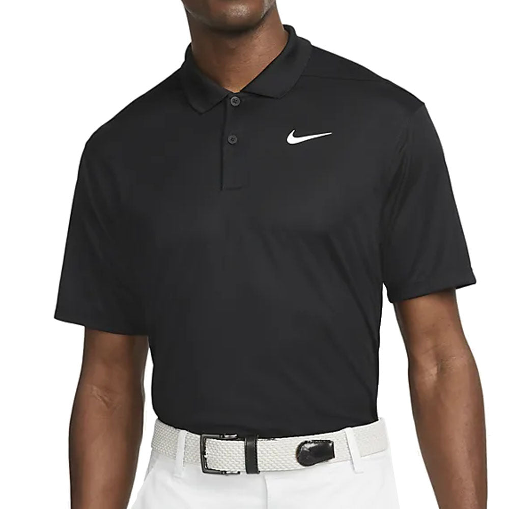 Nike Dri FIT Victory Solid Polo Shirt Black White