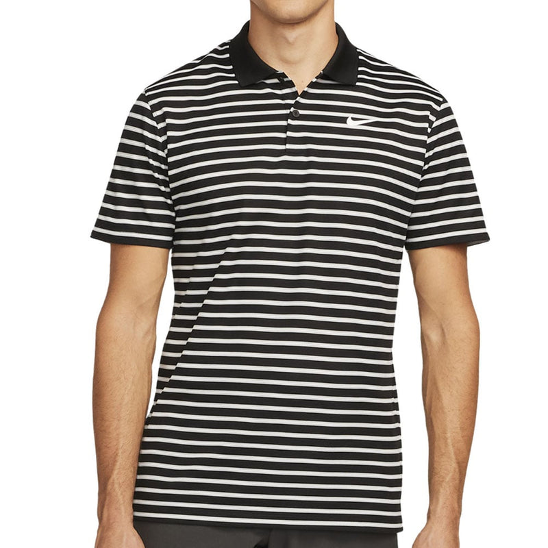 Nike Dri-FIT Victory Striped Polo Shirt - Black/White
