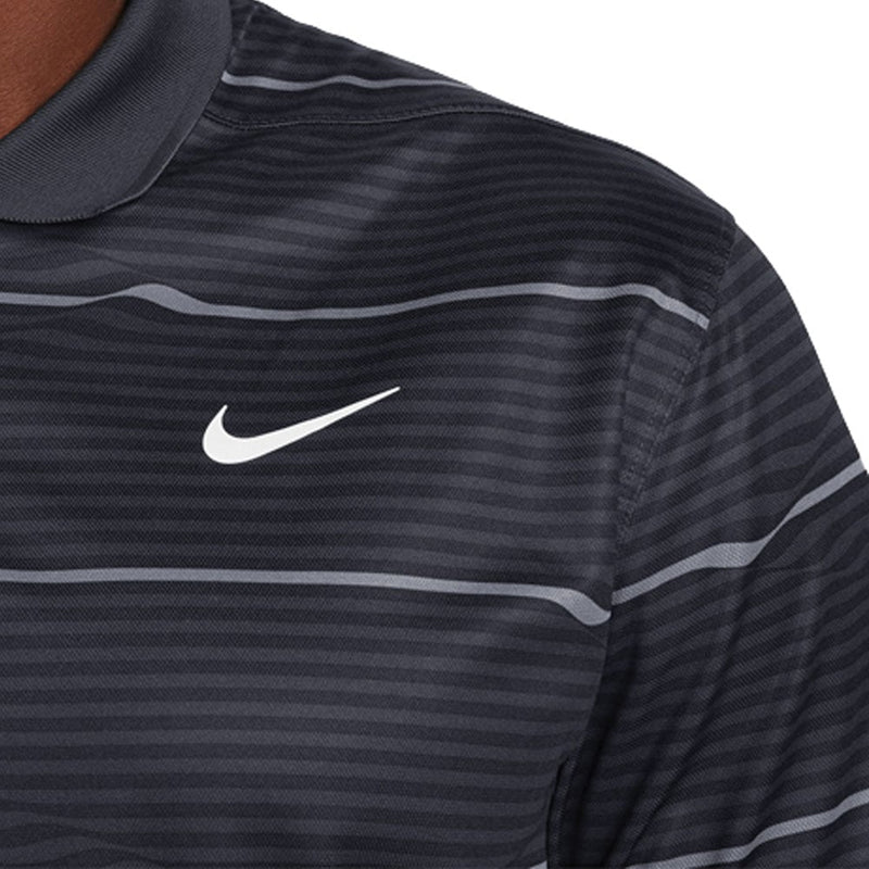 Nike Dri-FIT Victory+ Ripple Polo Shirt - Black/Dark Smoke Grey/White