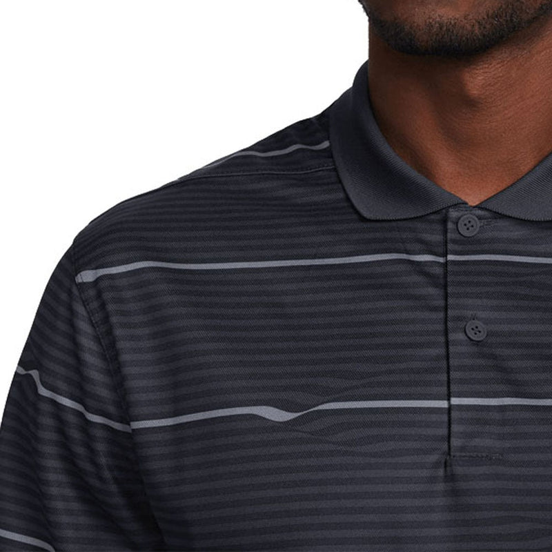 Nike Dri-FIT Victory+ Ripple Polo Shirt - Black/Dark Smoke Grey/White