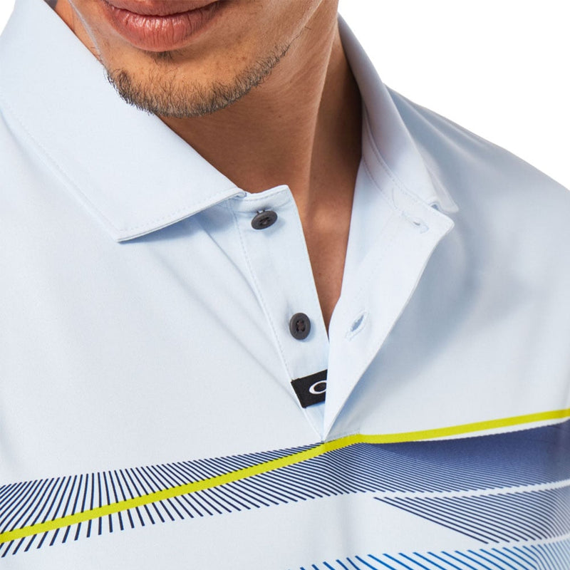 Oakley Dimension Stripe RC Polo Shirt - Light Blue Breeze