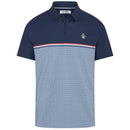 Original Penguin Engineered "P" Colour Block Print Polo Shirt - Black Iris