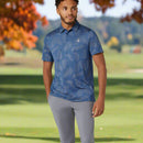 Original Penguin All Over YD Botanical Jacquard Polo Shirt - True Navy