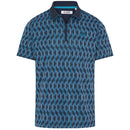 Original Penguin All Over YD Jacquard Colour Block Polo Shirt - Black Iris