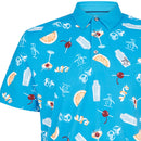 Original Penguin All-Over Oversize Polo Shirt - Mediterranean Blue