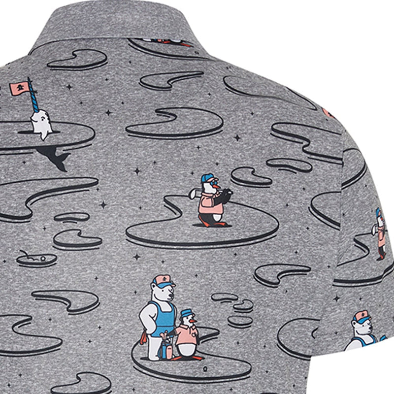 Original Penguin All-Over Polar Pete Print Polo Shirt - Quiet Shade