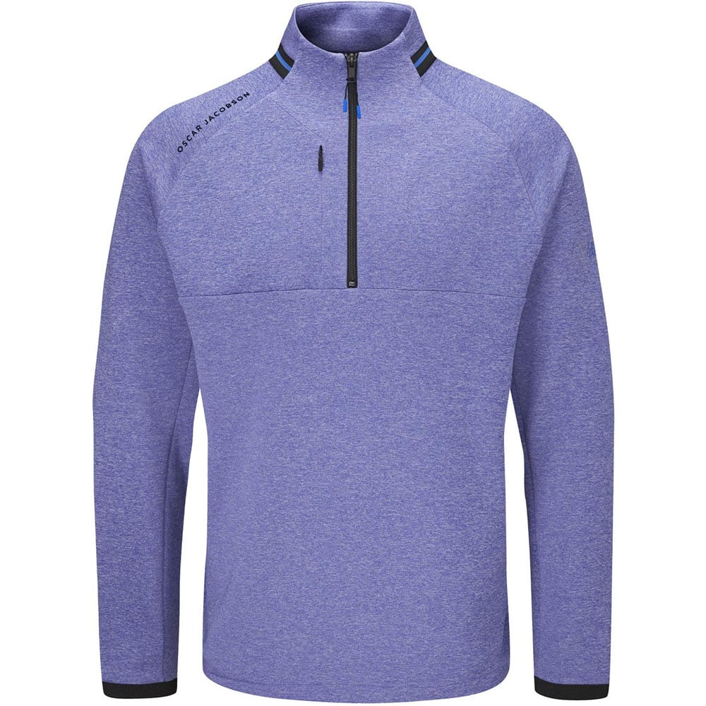 Oscar Jacobson Tarren Mid Layer 1/2 Zip Pullover Blue Marl