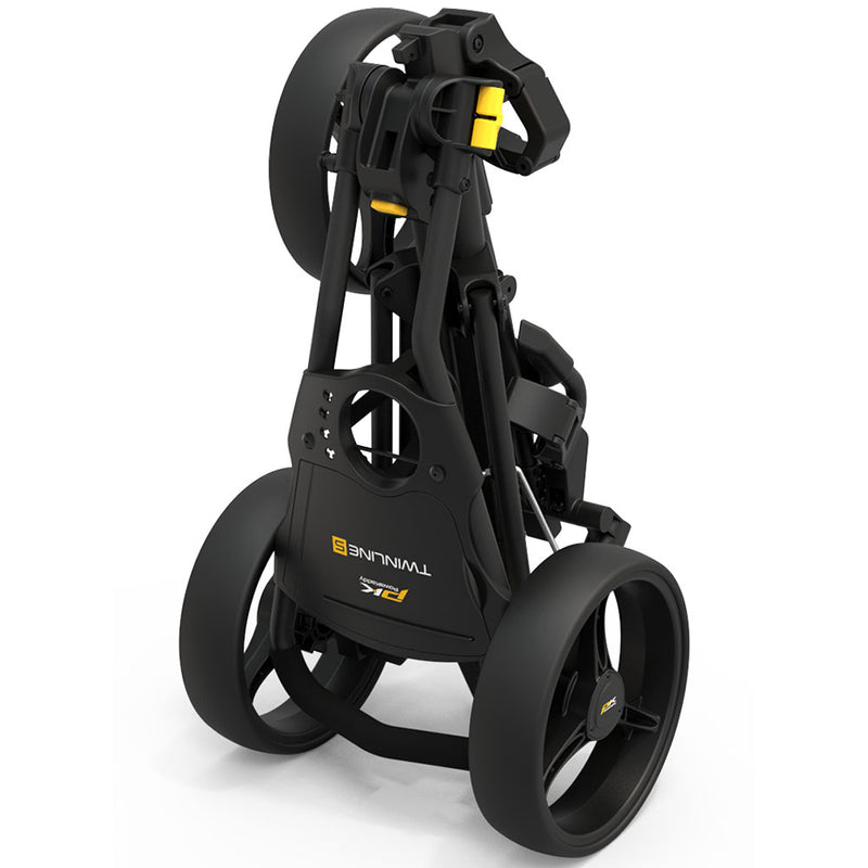 PowaKaddy Twinline 5 Lite 3-Wheel Push Trolley - Matte Black