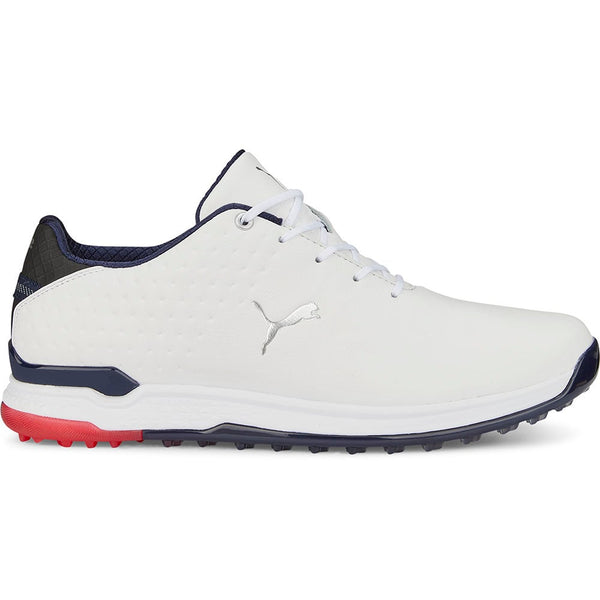 Puma PROADAPT ALPHACAT Leather Spikeless Shoes - White/Navy/For All Time Red
