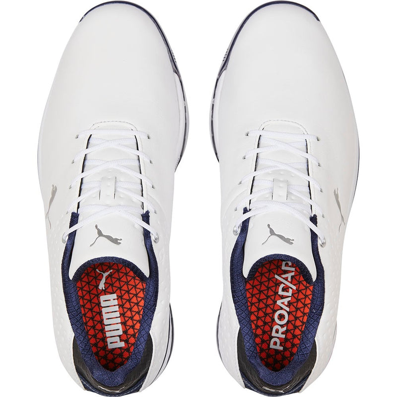 Puma PROADAPT ALPHACAT Leather Spikeless Shoes - White/Navy/For All Time Red
