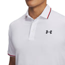 Under Armour Playoff 3.0 Rib Polo Shirt - White/Racer Red/Black