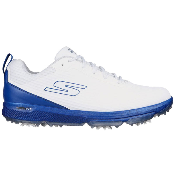 Skechers Go Golf Pro 5 Hyper Spiked Waterproof Shoes - White/Blue