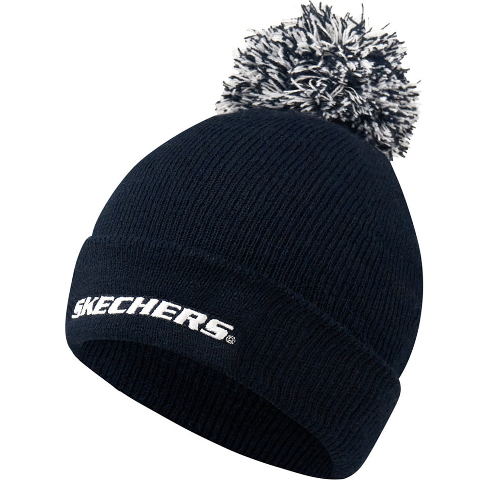 Skechers Logo Pom Pom Beanie - Black/White Skechers Logo Pom Pom Beanie - Black/White