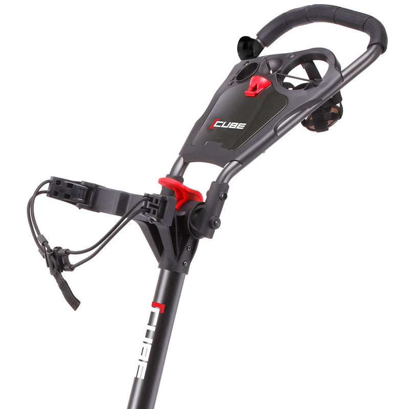 SkyMax Cube 3 3-Wheel Push Trolley - Charcoal/Red