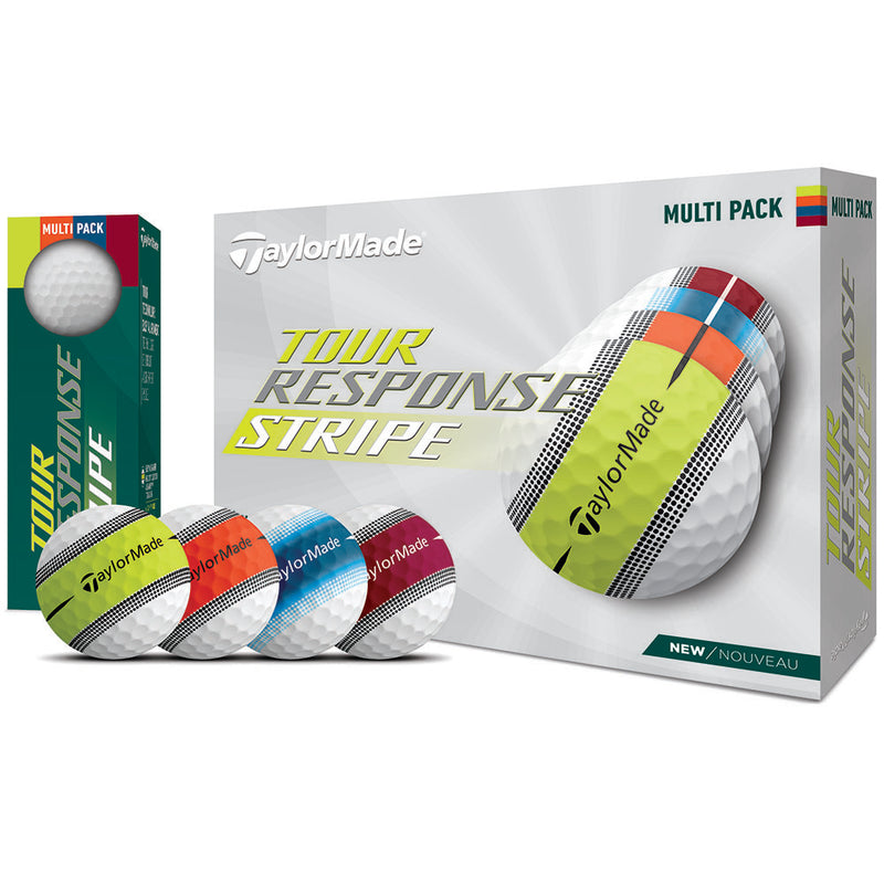 TaylorMade Tour Response Golf Balls - Stripe Multi - 12 Pack