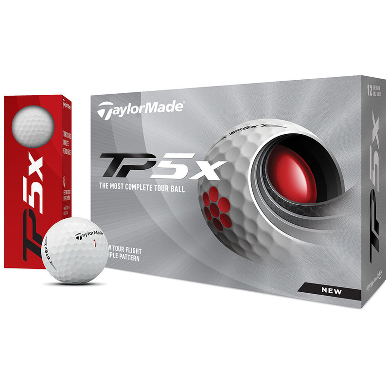 TaylorMade TP5x Golf Balls - White - Double Dozen