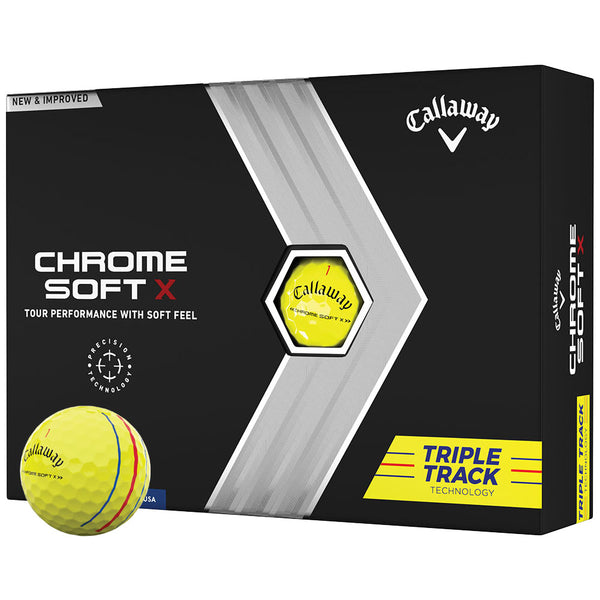 Callaway Chrome Soft X Triple Track Golf Balls - Yellow - 12 Pack