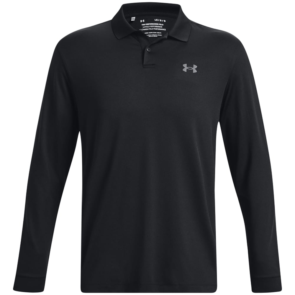Under Armour Performance 3.0 Long Sleeve Polo Shirt Black