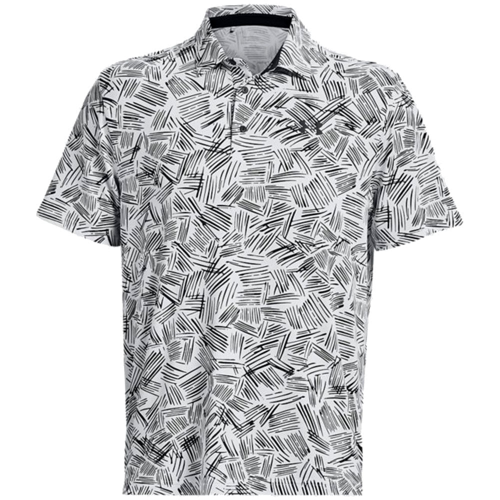 Under Armour Playoff 3.0 Palm Sketch Printed Polo Shirt White Black
