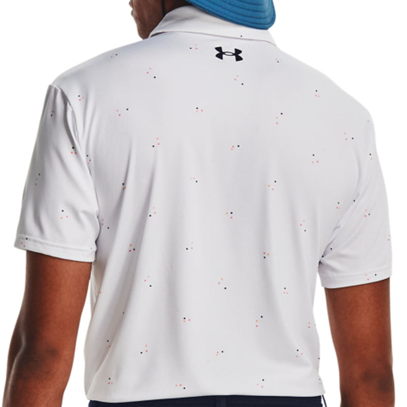Under Armour Playoff 3.0 Scatter Dot Printed Polo Shirt - White/Pink Shock