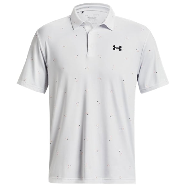 Under Armour Playoff 3.0 Scatter Dot Printed Polo Shirt - White/Pink Shock