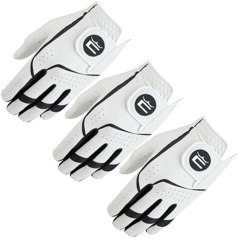 Cobra Microgrip Flex Leather Golf Glove - White - 3 Pack '26