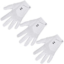 Under Armour Iso-Chill Leather Golf Glove - White/Black - 3-Pack